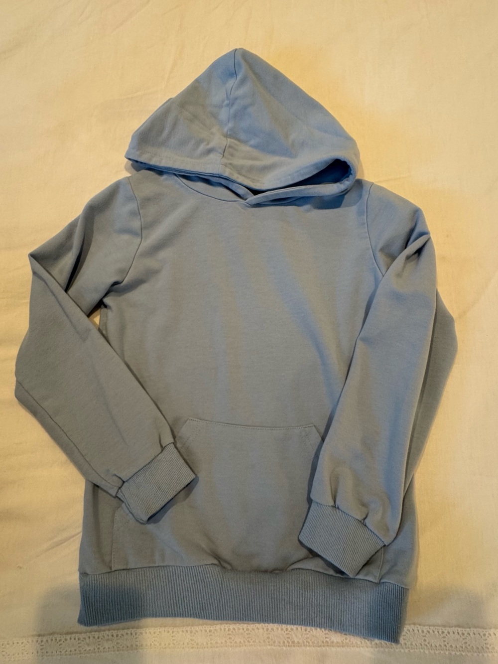 Light Blue Hooded Pullover Sweatshirt